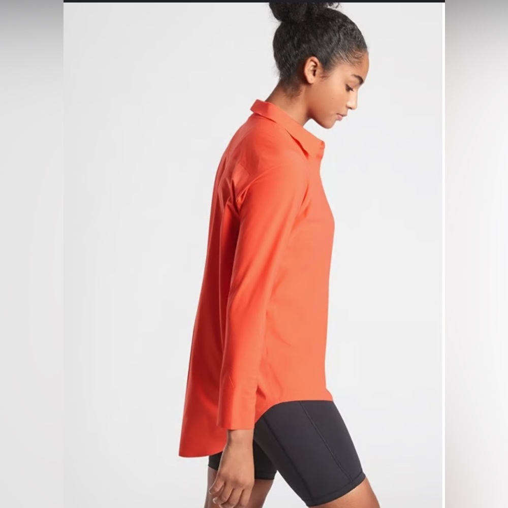 Athleta Orange Urbanite Button Down Shirt